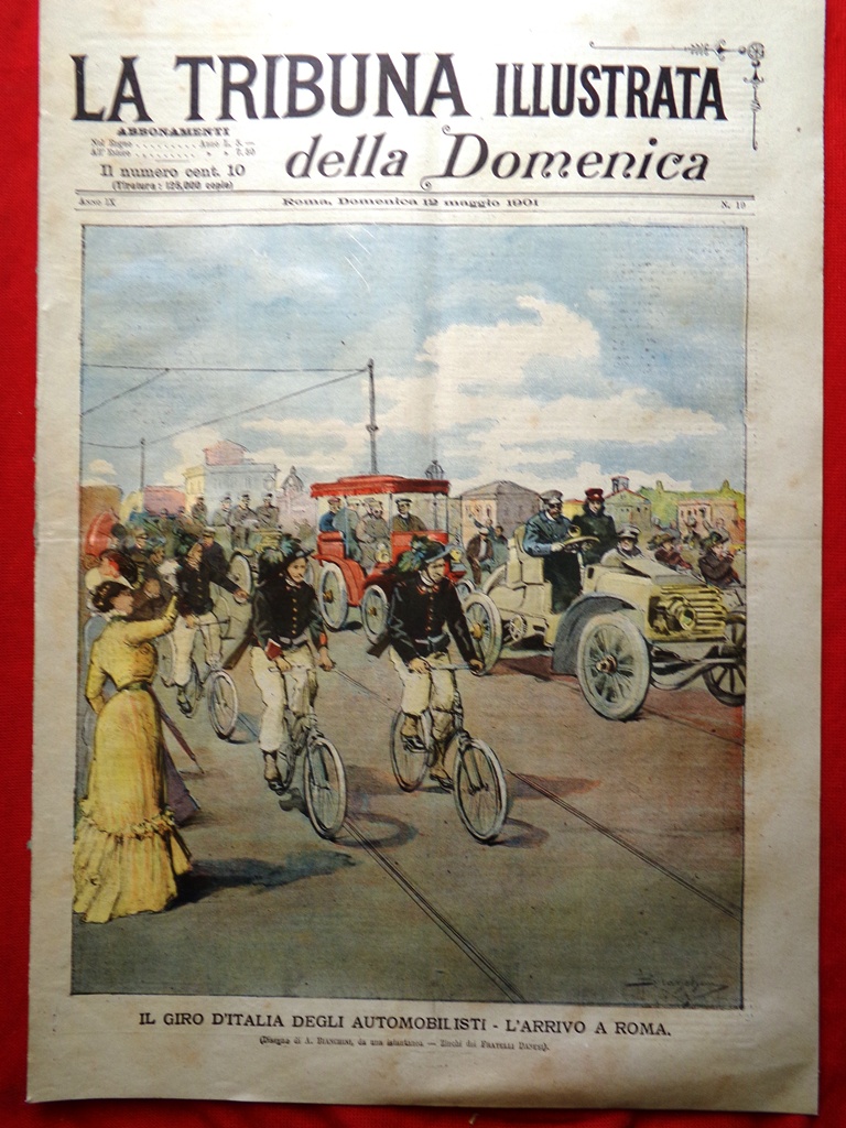 La Tribuna Illustrata 12 Maggio 1901 Giro d'Italia Auto Siamesi …