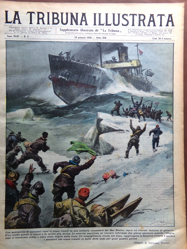 La Tribuna Illustrata 13 Gennaio 1935 Vidocq Catacombe Callisto Saar …