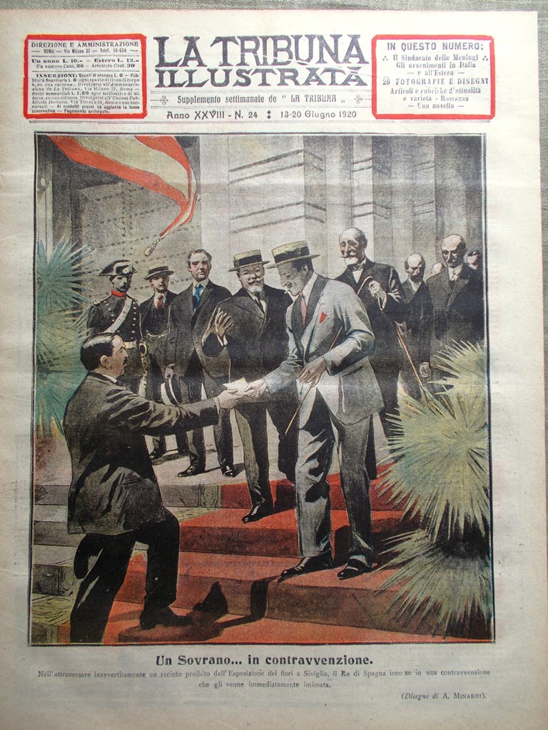 La Tribuna Illustrata 13 Giugno 1920 Re di Spagna Sindacato …