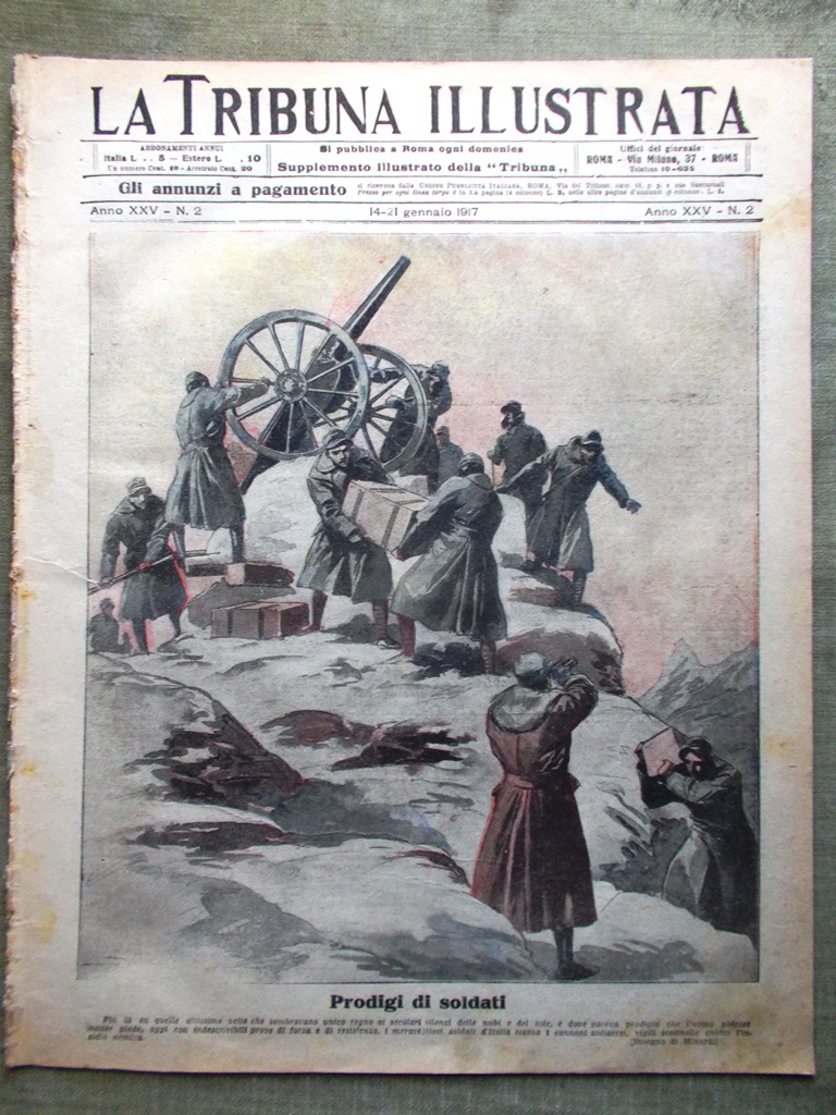 La Tribuna Illustrata 14 Gennaio 1917 WW1 Bordeaux Trincea Alpini …