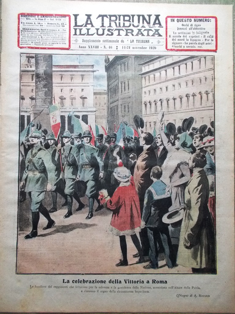 La Tribuna Illustrata 14 Novembre 1920 Vittoria Roma Tigre Alloggi …