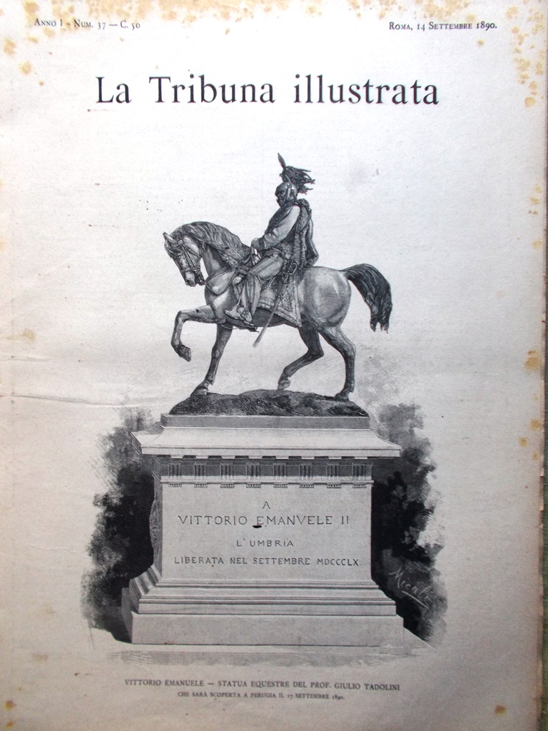 La Tribuna Illustrata 14 Settembre 1890 Vedute Perugia Tadolini Gautier …