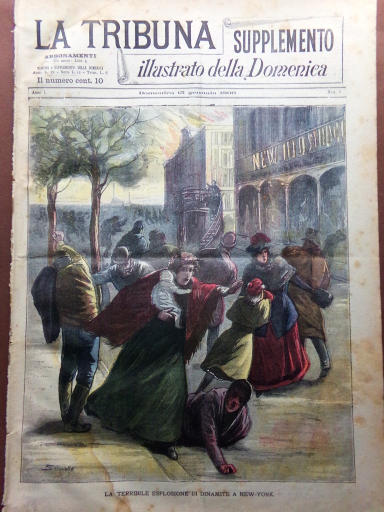 La Tribuna Illustrata 15 Gennaio 1893 Scoppio Dinamite New York …