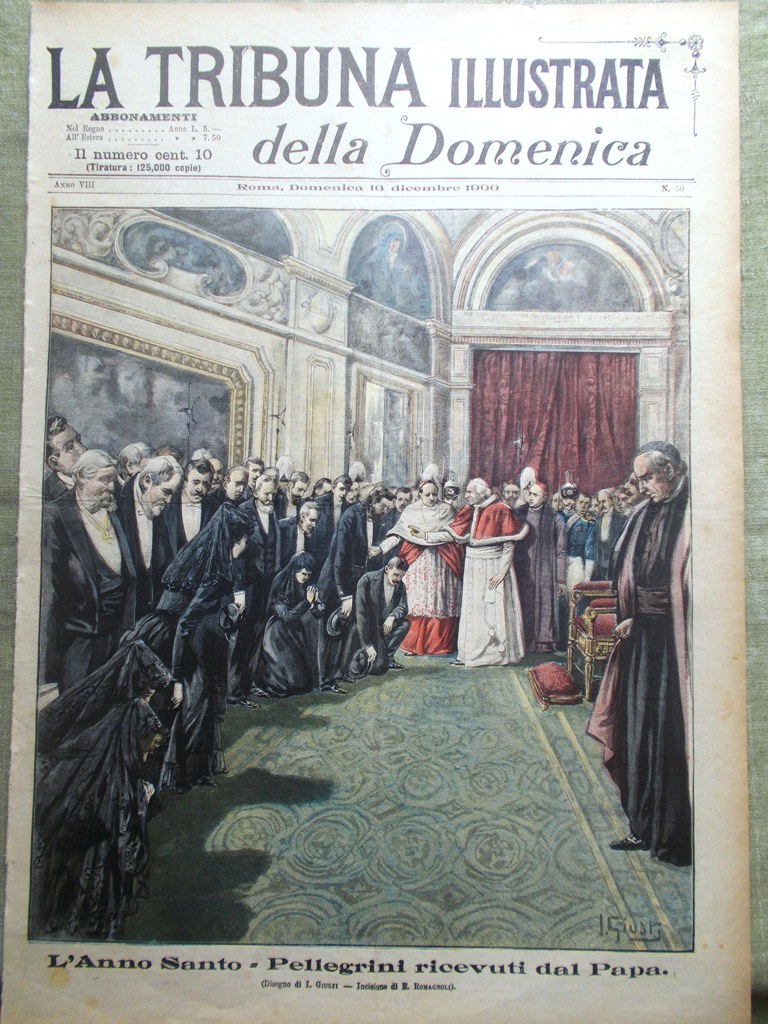 La Tribuna Illustrata 16 Dicembre 1900 Pellegrini Papa Piena Tevere …