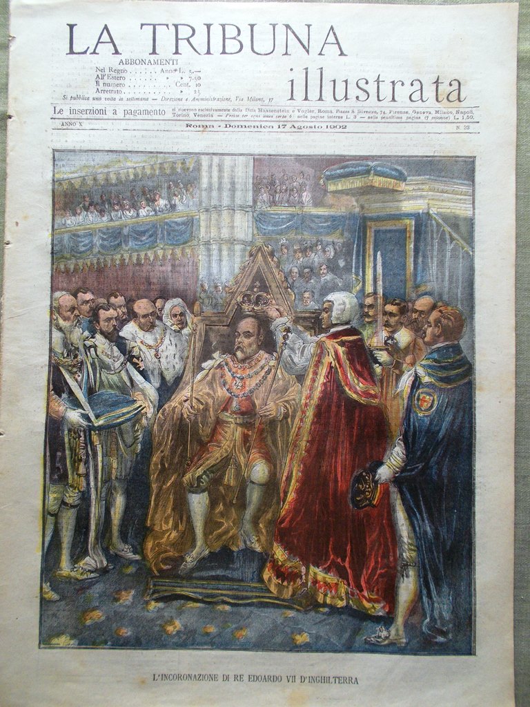 La Tribuna Illustrata 17 Agosto 1902 Tubercolosi Rampolla Edoardo VII …