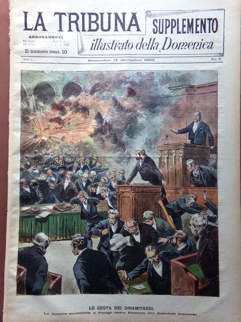 La Tribuna Illustrata 17 Dicembre 1893 Attentato Bomba Camera Deputati …