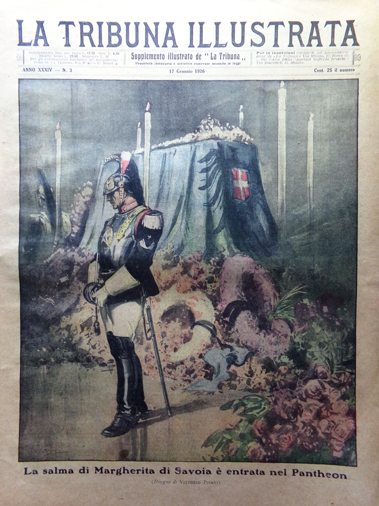 La Tribuna Illustrata 17 Gennaio 1926 Funerali di Margherita Savoia …