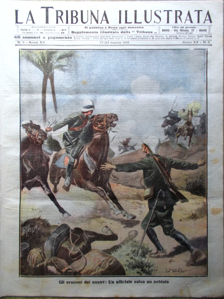 La Tribuna Illustrata 17 Marzo 1912 Bisson Crittografia Bombe Aerei …
