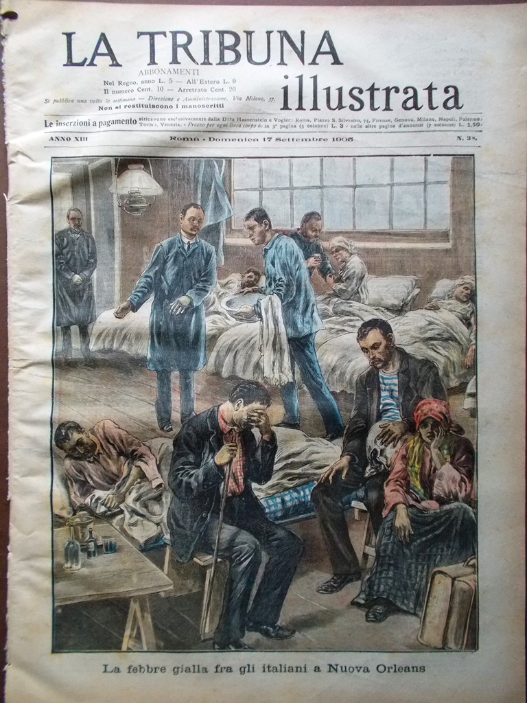 La Tribuna Illustrata 17 Settembre 1905 Febbre Gialla Eclisse Calabria …