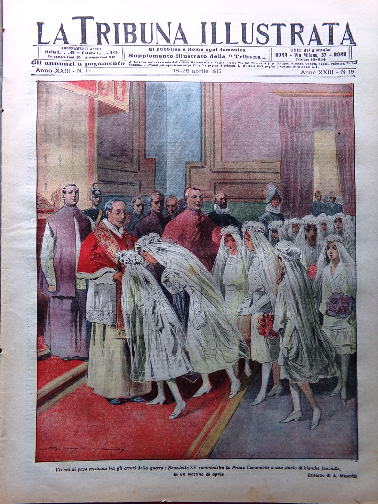 La Tribuna Illustrata 18 Aprile 1915 WW1 Convegno Boy-Scout Mine …