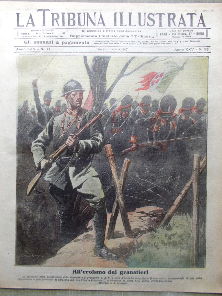 La Tribuna Illustrata 19 Agosto 1917 WW1 Bombe Pola Conferenza …