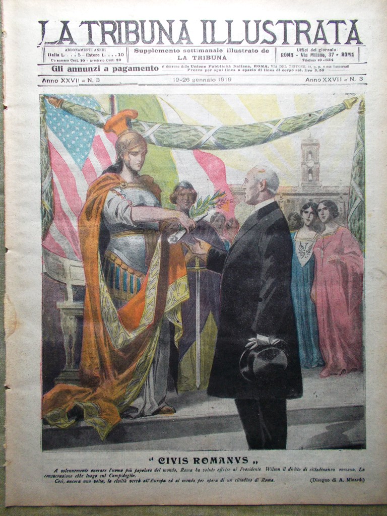 La Tribuna Illustrata 19 Gennaio 1919 Wilson a Roma Anno …