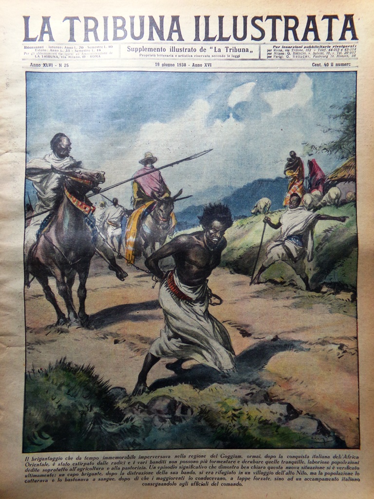 La Tribuna Illustrata 19 Giugno 1938 Etichetta di Corte Espada …