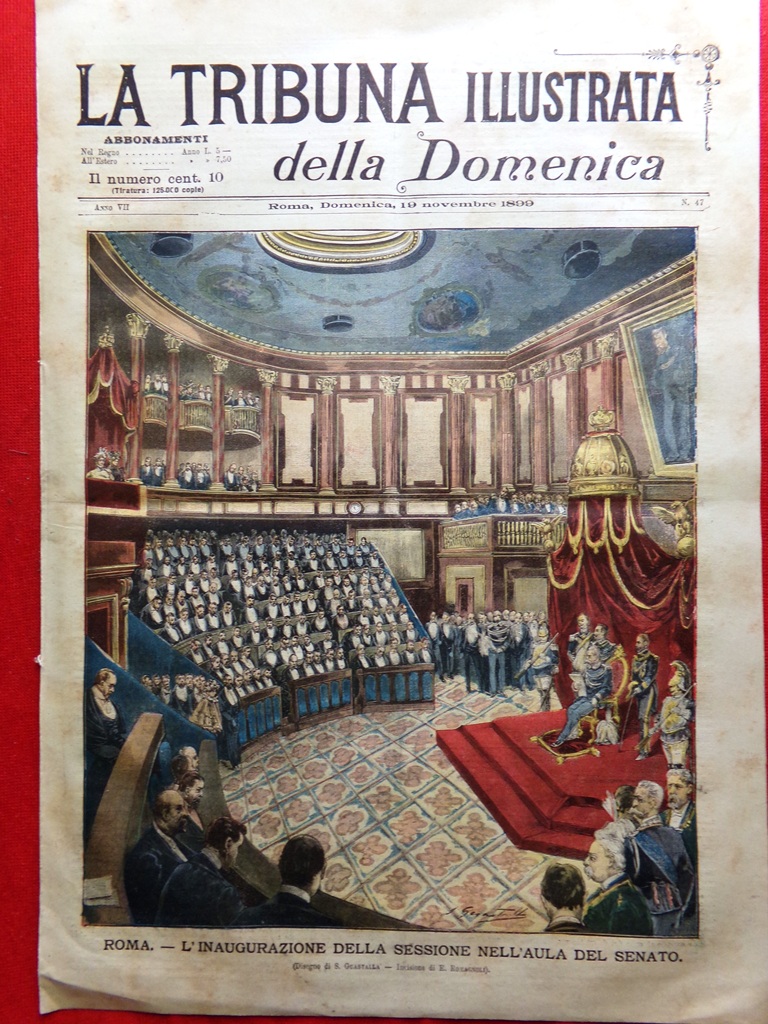 La Tribuna Illustrata 19 Novembre 1899 Aula Senato Macchina di …