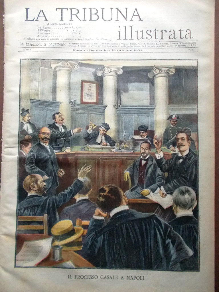 La Tribuna Illustrata 19 Ottobre 1902 Processo Casale Tamagno Sempione …