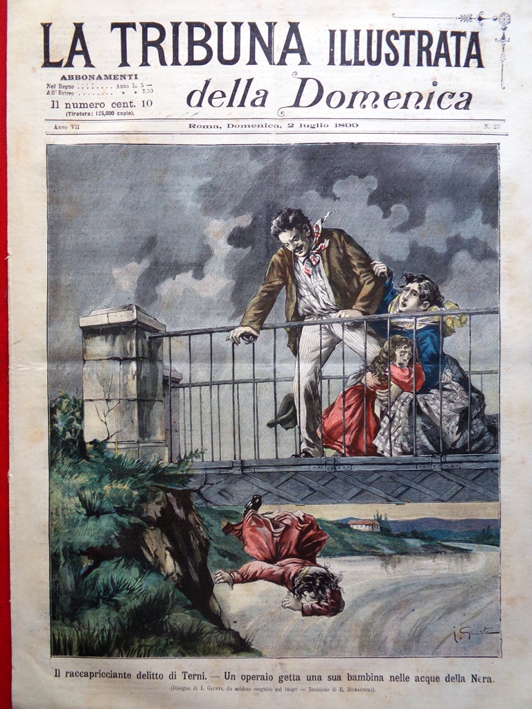 La Tribuna Illustrata 2 Luglio 1899 Delitto Terni Traghetto Onde …