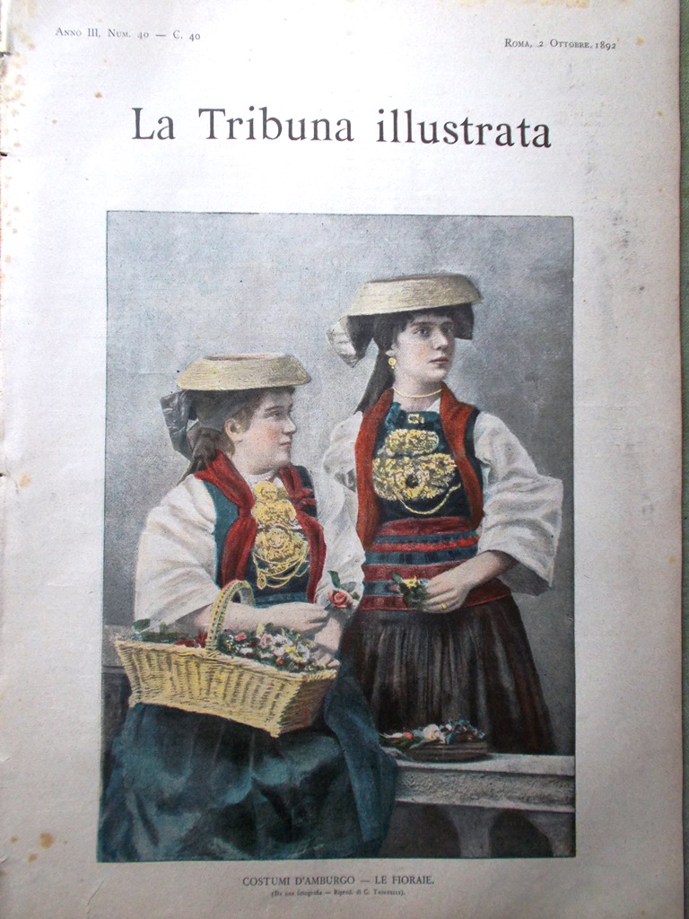 La Tribuna Illustrata 2 Ottobre 1892 Amburgo Celentano Acqua Acetosa …