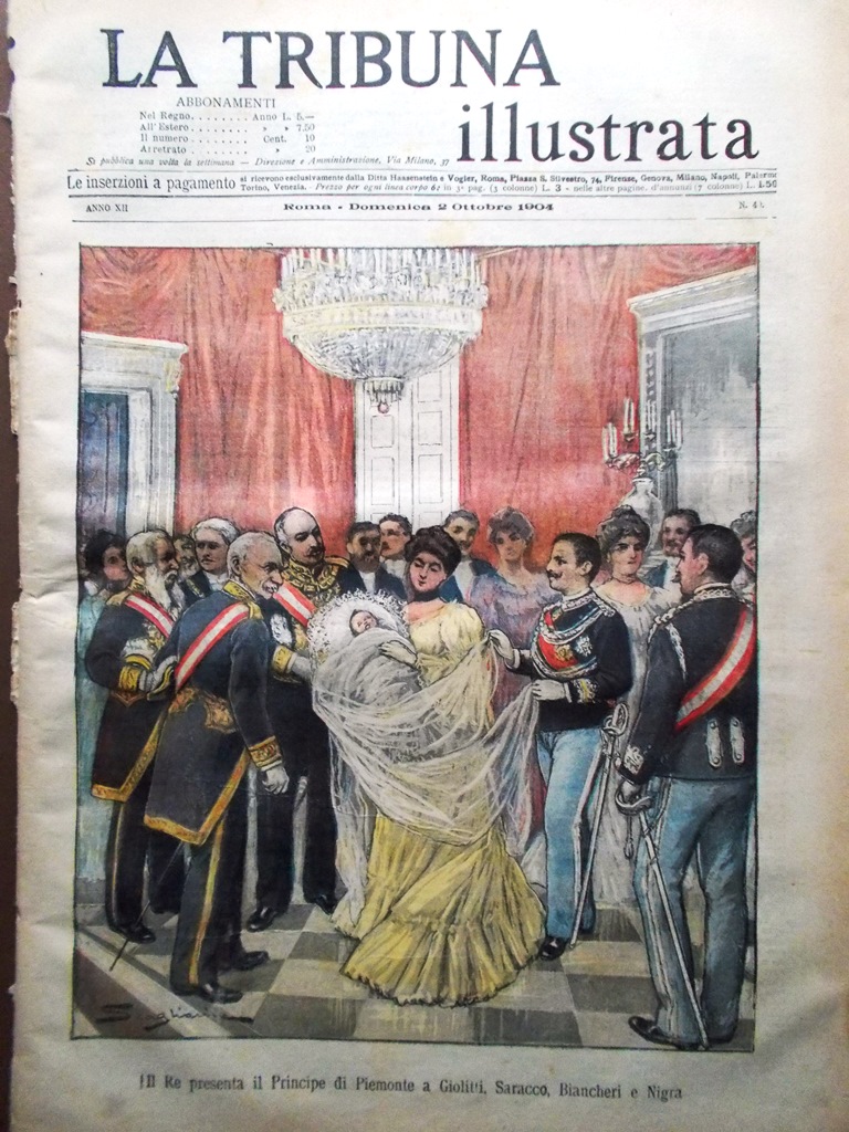 La Tribuna Illustrata 2 Ottobre 1904 Umberto di Savoia Ferrara …
