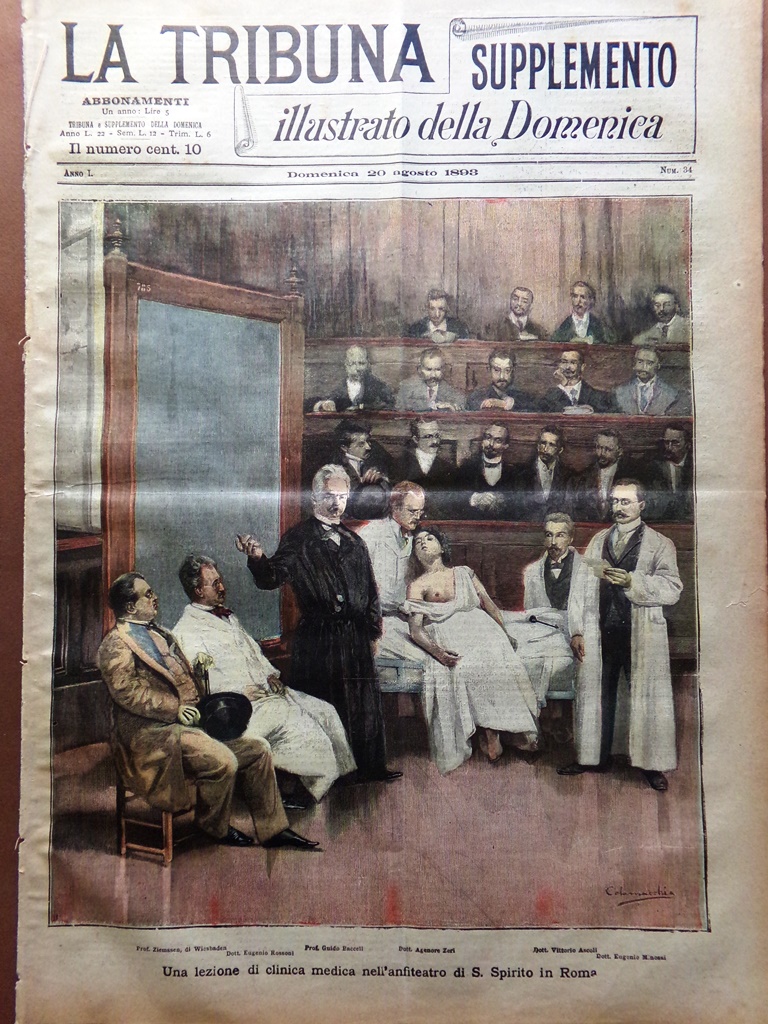 La Tribuna Illustrata 20 Agosto 1893 Santo Spirito Clinica Roma …
