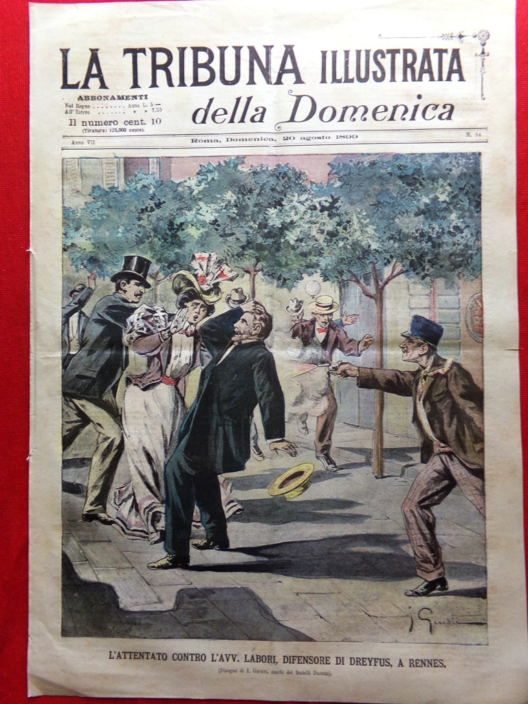 La Tribuna Illustrata 20 Agosto 1899 Labori Dreyfus Rennes Bottego …