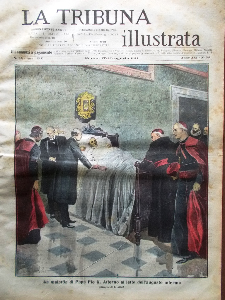 La Tribuna Illustrata 20 Agosto 1911 Malattia Papa San Giorgio …