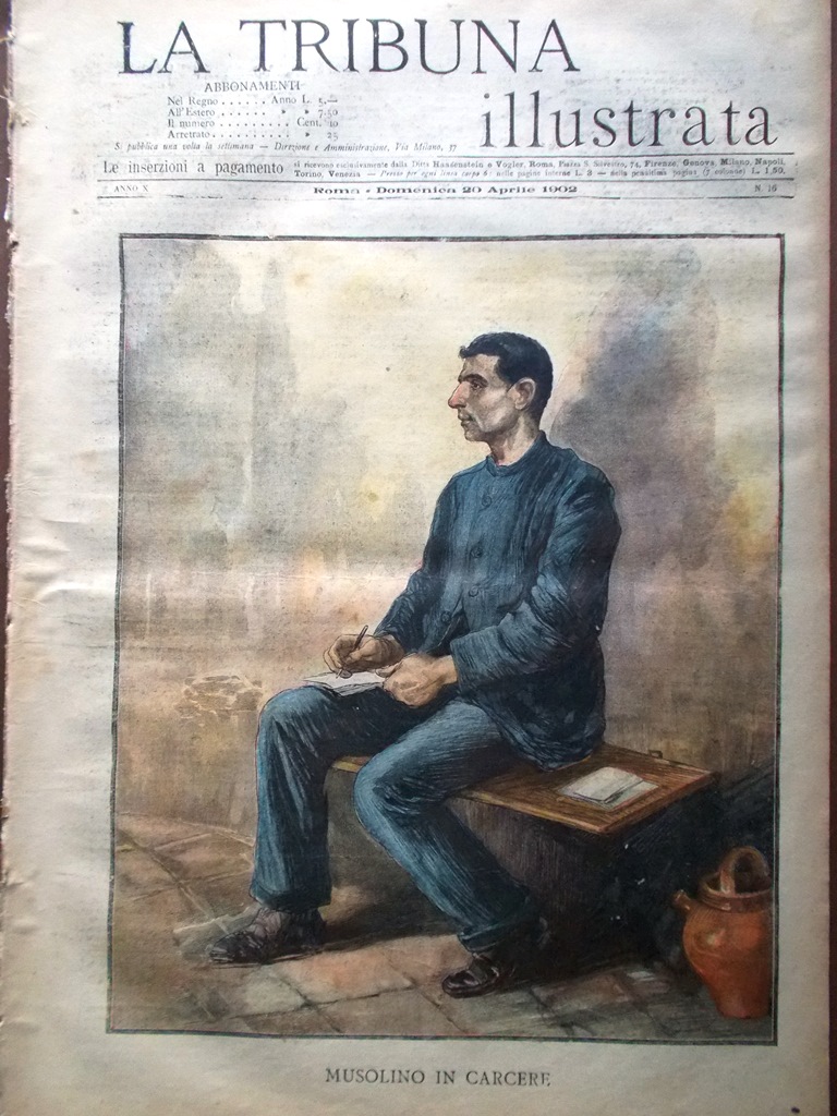La Tribuna Illustrata 20 Aprile 1902 Musolino in Carcere Yacco …