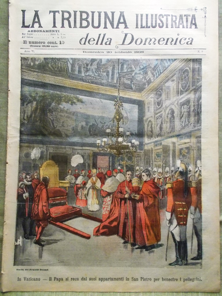 La Tribuna Illustrata 20 Febbraio 1898 Papa San Pietro Naufragio …