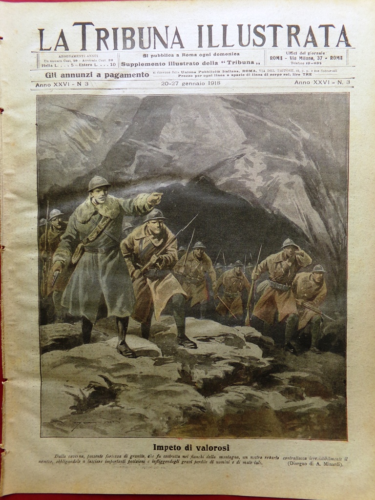 La Tribuna Illustrata 20 Gennaio 1918 WW1 Aviatori Italiani Brach …
