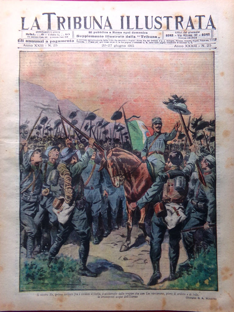 La Tribuna Illustrata 20 Giugno 1915 WW1 Radetzky Cortina Mascherina …