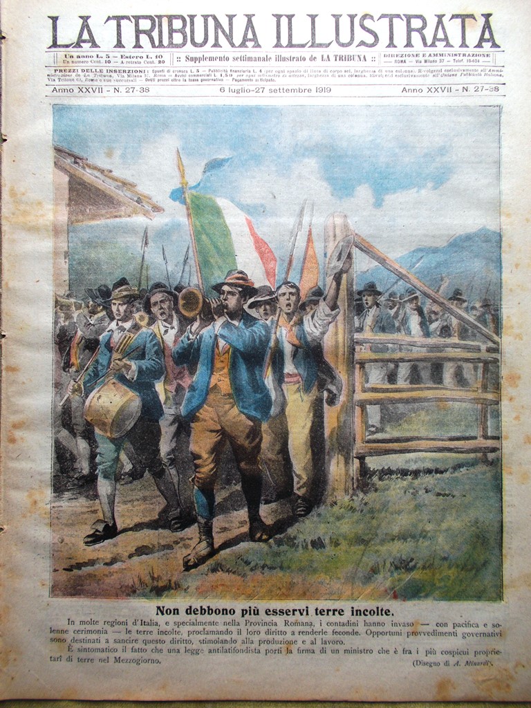 La Tribuna Illustrata 20 Luglio 1919 Sciopero dei Tipografi Bersaglieri …