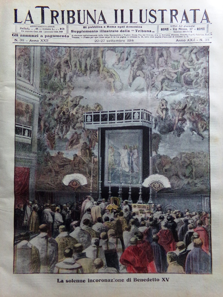 La Tribuna Illustrata 20 Settembre 1914 WW1 Benedetto XV Berna …