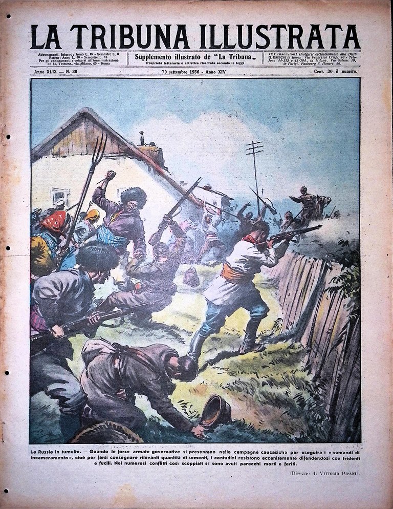 La Tribuna Illustrata 20 Settembre 1936 Tumulti Russia Accademia Fascista …