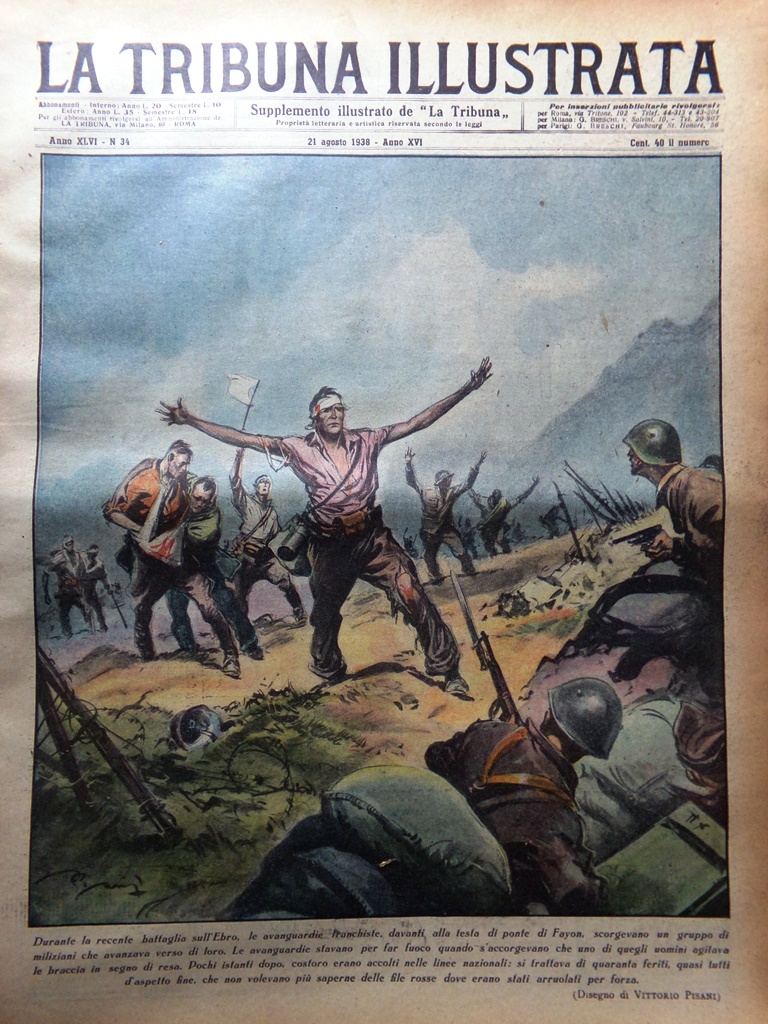 La Tribuna Illustrata 21 Agosto 1938 Oland Bombe Ciclismo Crociate …