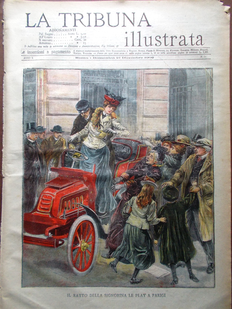 La Tribuna Illustrata 21 Dicembre 1902 Barbarie in Manicomio Puccini …