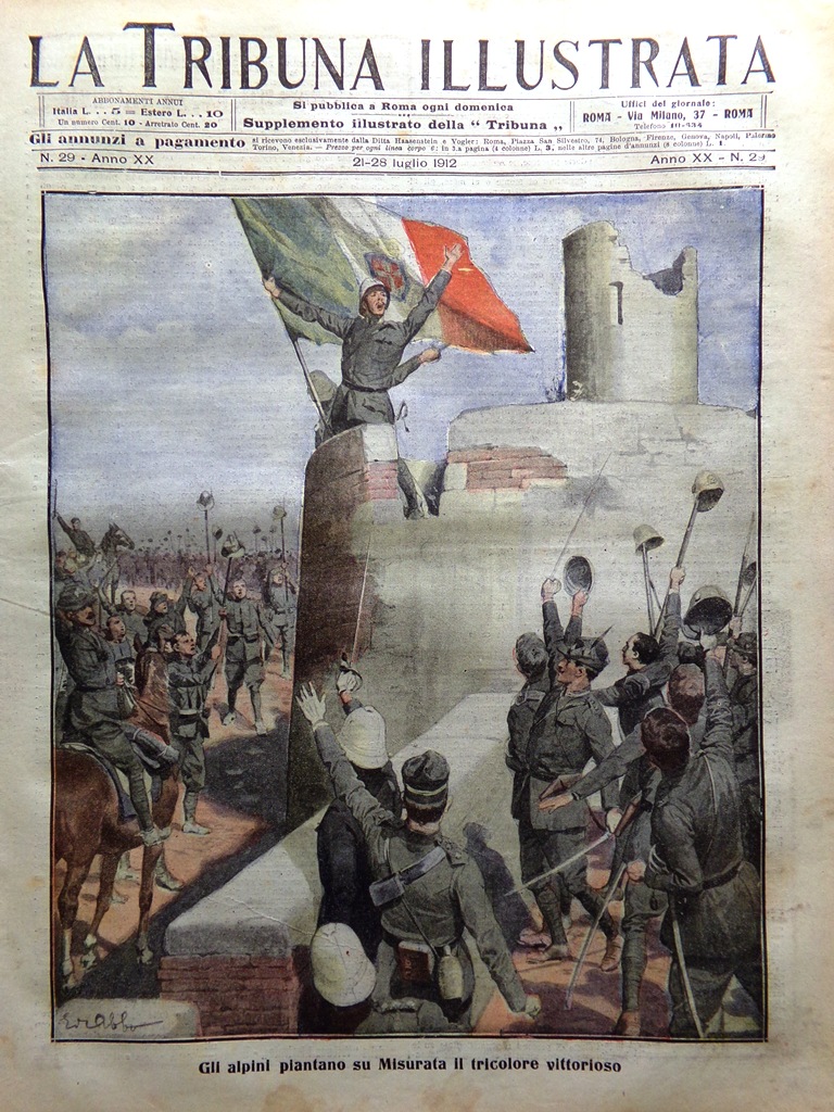 La Tribuna Illustrata 21 Luglio 1912 Scoperte di Ostia Misurata …