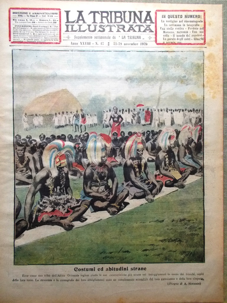 La Tribuna Illustrata 21 Novembre 1920 Celebrazione Roma Cinema Africa …