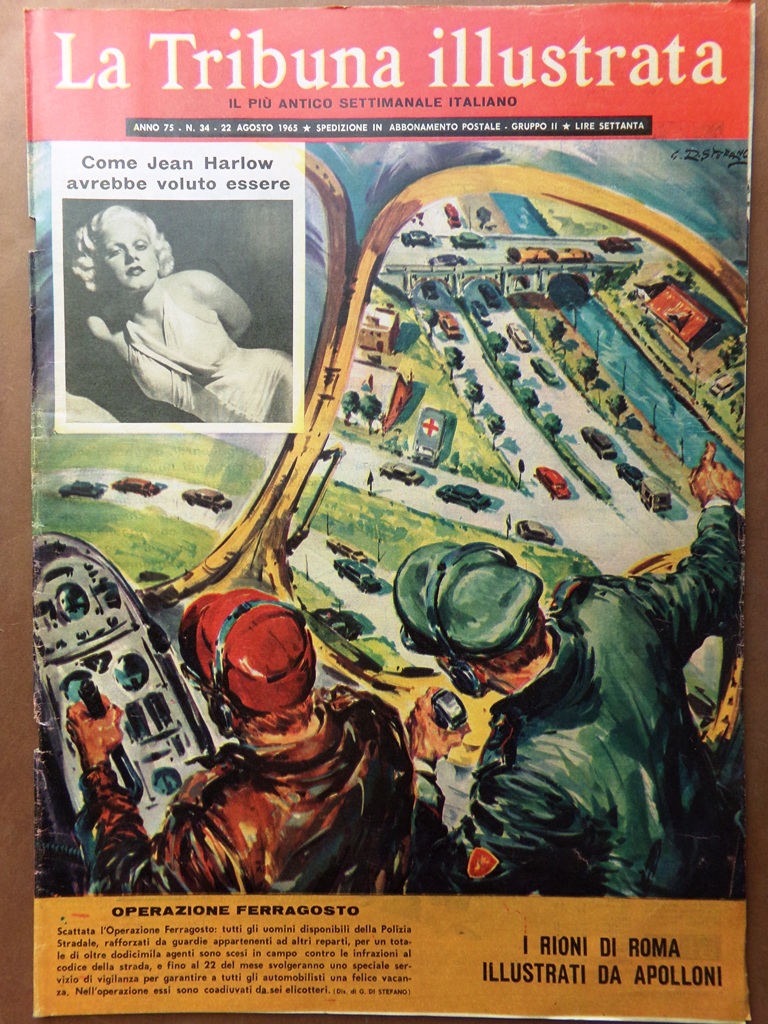 La Tribuna Illustrata 22 Agosto 1965 Trastevere Jean Harlow Schulz …