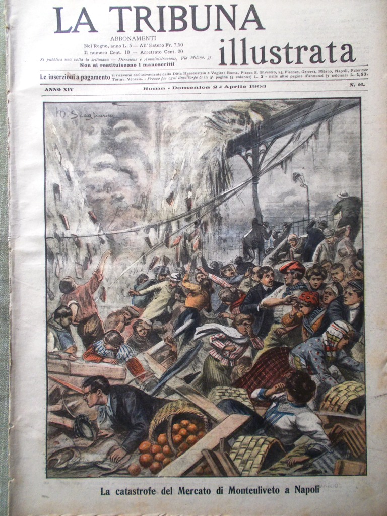 La Tribuna Illustrata 22 Aprile 1906 Boscotrecase Eruzione Vesuvio Usanza …