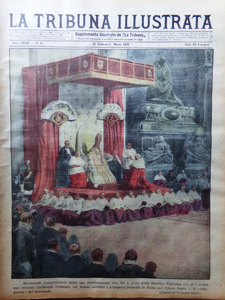 La Tribuna Illustrata 22 Febbraio 1925 Pio XI Aura Giornalai …