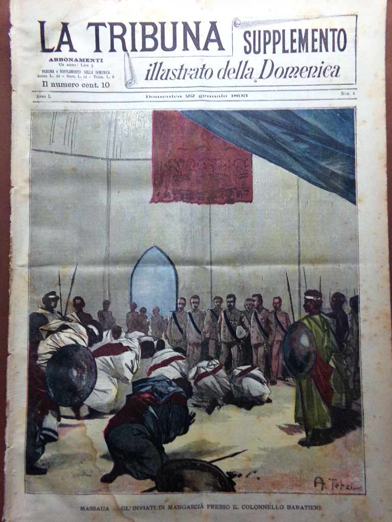 La Tribuna Illustrata 22 Gennaio 1893 Massaua Baratieri Alamanno Morelli …