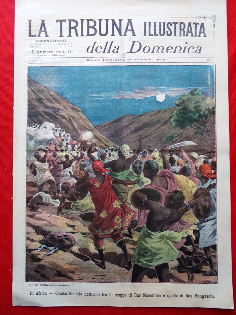 La Tribuna Illustrata 22 Gennaio 1899 Makonnen Nave Urania Quesnay …