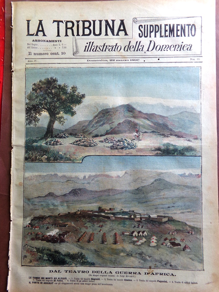 La Tribuna Illustrata 22 Marzo 1896 Ministero Tombe Morti Alequà …