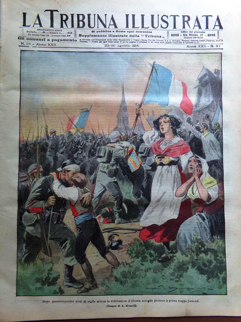 La Tribuna Illustrata 23 Agosto 1914 WW1 Niš Adelaide Ristori …