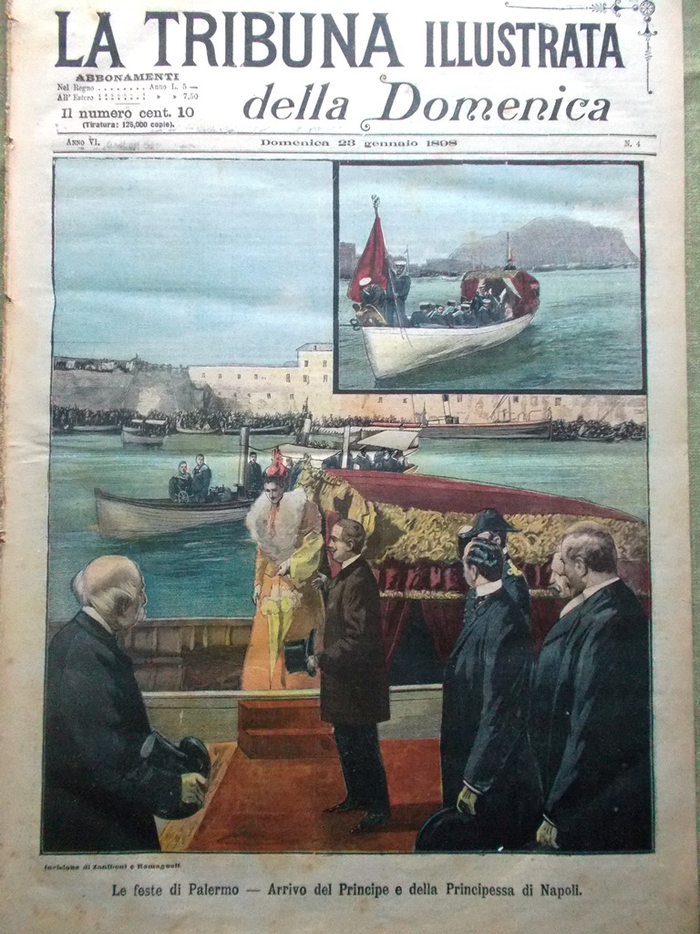 La Tribuna Illustrata 23 Gennaio 1898 Barambaras Feste Palermo Maestri …
