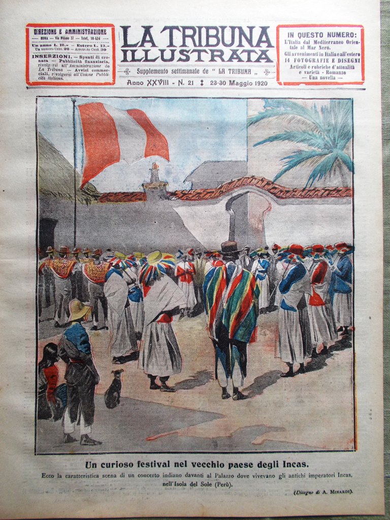 La Tribuna Illustrata 23 Maggio 1920 Incas Guglielmo Marconi Bissolati …