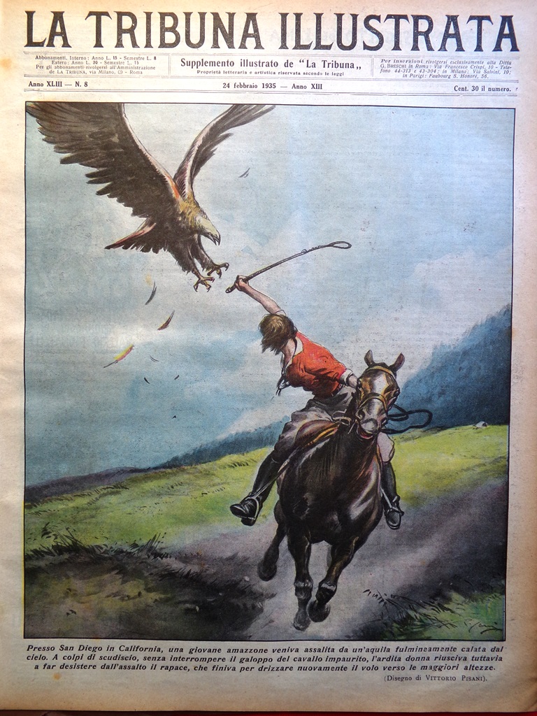 La Tribuna Illustrata 24 Febbraio 1935 Garbo Ciclismo Gioconda Dischi …