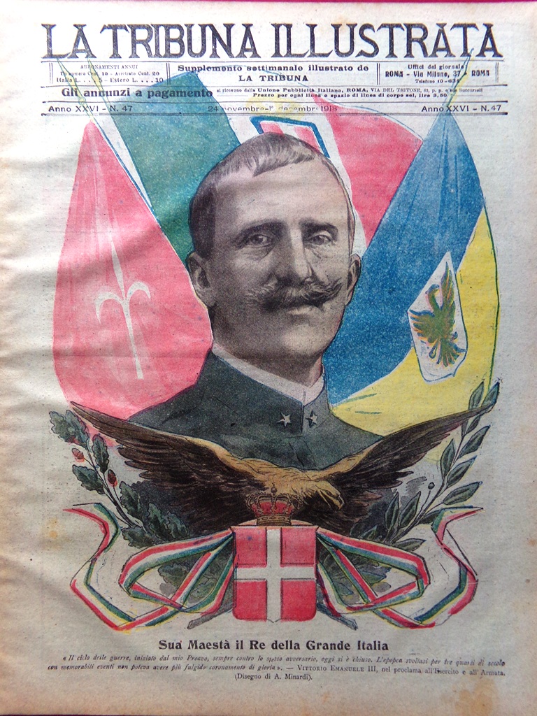 La Tribuna Illustrata 24 Novembre 1918 WW1 Re Italia Trento …