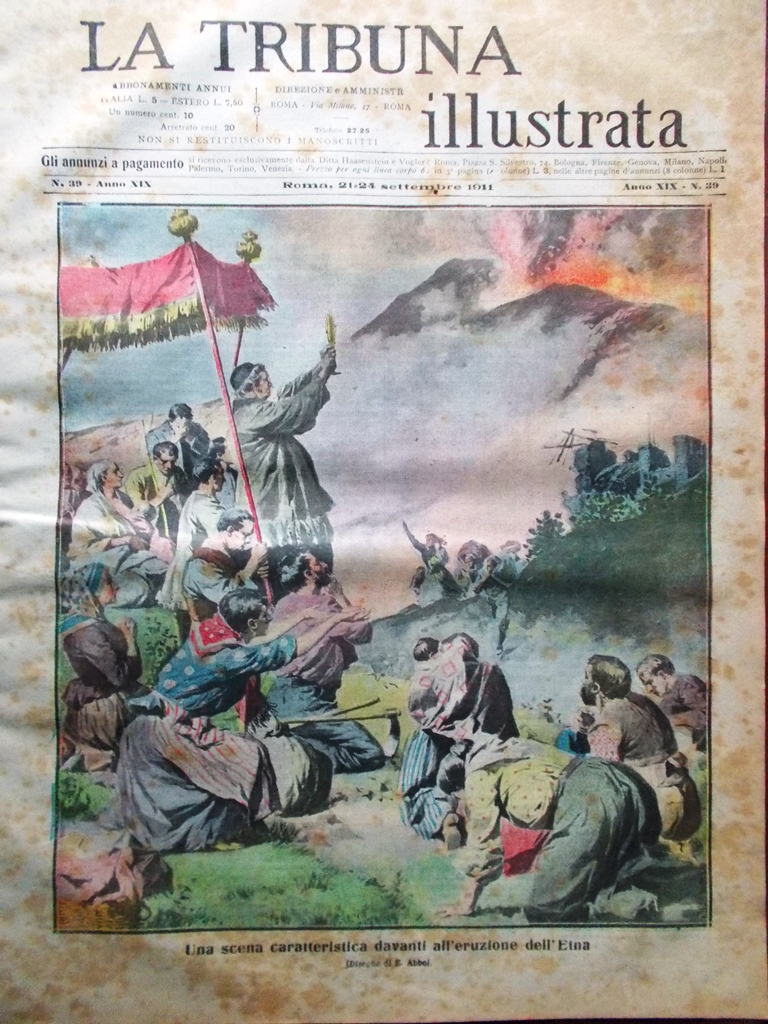 La Tribuna Illustrata 24 Settembre 1911 Etna Stolypin Raid Italia …