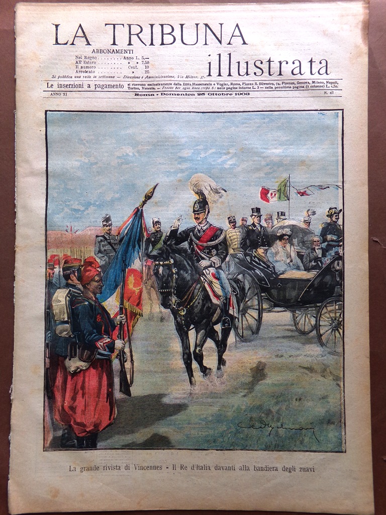 La Tribuna Illustrata 25 Ottobre 1903 Mastio Angioino Sovrani d'Italia …