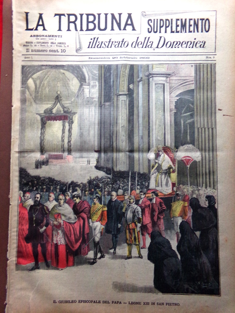 La Tribuna Illustrata 26 Febbraio 1893 Leone XIII Notarbartolo Ferdinando …